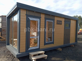 Модульная баня в скандинавском стиле «Хельга» 6х2.3 с доставкой в Московскую область