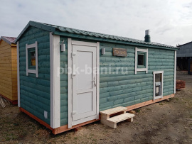 Мобильная баня из бруса «Алла» 6х2.25 м с доставкой в Смоленскую область