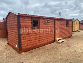 Мобильная баня из бруса «Луиза» 7х2,25 м с доставкой в Липецкую область