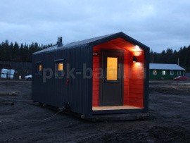 Мобильная баня барн «Хелена» 6х2,25 м с доставкой в Новгородскую область