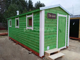 Мобильная баня из бруса «Елена» 6х2.25 м с доставкой в Вологодскую область