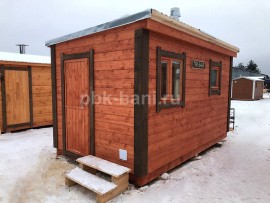 Каркасная баня «Бажена» 4х2.25 м с доставкой в Ленинградскую область