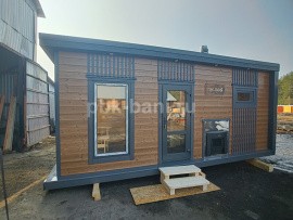 Баня в скандинавском стиле «Гера» 6х2.3 с доставкой в Ленинградскую область