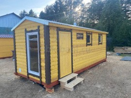 Мобильная баня из бруса «Эмилия» 6х2,25 м с доставкой в Псковскую область