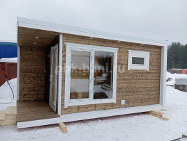 Модульная баня в скандинавском стиле «Герда» 5х2.3 с доставкой в Московскую область