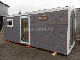 Баня барн «Эрика» 6х2.3 м с доставкой в Ленинградскую область