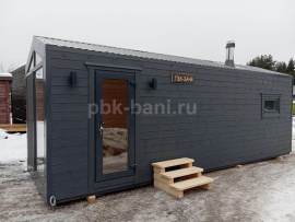 Баня барн «Ждана» 7х2.25 м с доставкой в Ленинградскую область
