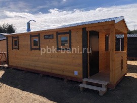 Баня из бруса «Любовь» 7х2.25 м с доставкой в Ленинградскую область
