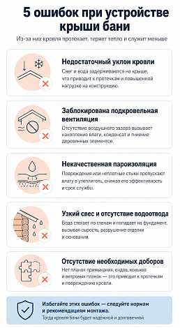 Малый уклон, отсутствие вентиляции и экономия на доборных элементах — самые частые причины протечек и преждевременного ремонта кровли